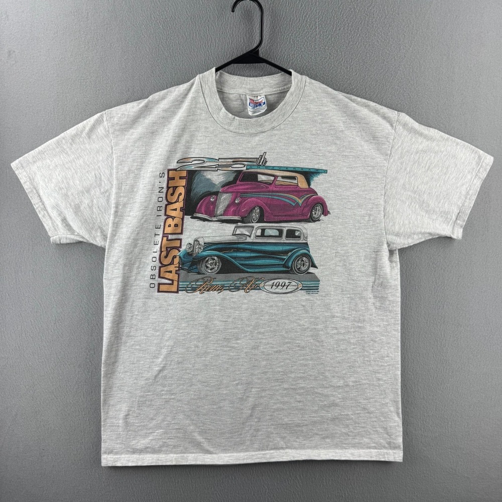 Vintage Hanes‎ Beefy T Shirt Mens XL Car Show Tee Hot Rod 90s Made in USA